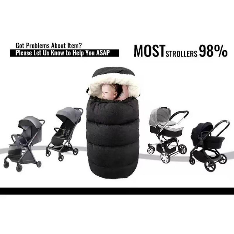 Baby Stroller Sleeping Bag Newborns Thick Cotton Swaddle Blanket Windproof Anti-Kick Warm Fleece Lined