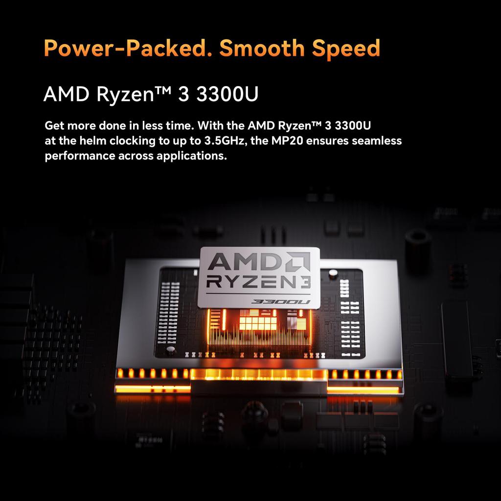 Blackview Мини-ПК 16 ГБ ОЗУ DDR4 512 ГБ SSD-накопитель 4K HDMI Выход MP20 3300U AMD Ryzen 3 Windows 11 Pro