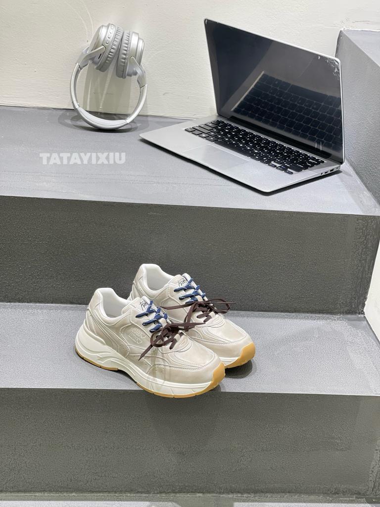 Leather Mesh Thick-soled Retro Round Head Lace-up Sneakers Women's 2025 New Breathable and Versatile Casual Forrest Gump Shoes