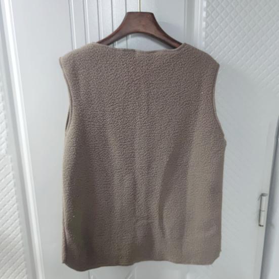 Осень-зима Женский жилет Пальто флисовый однобортный с V-образным вырезом и двумя карманами Кардиган без рукавов Однотонный повседневный офисный жилет