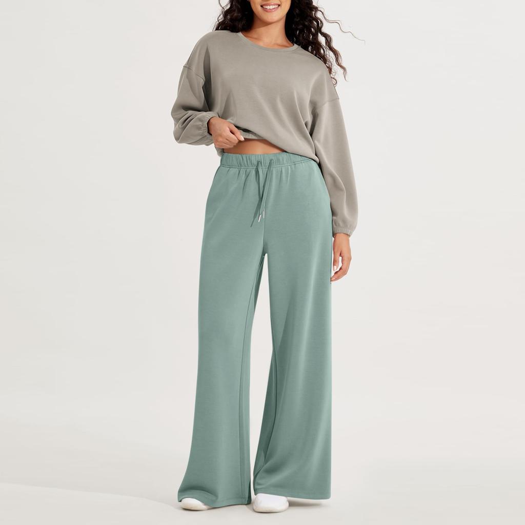 Женские мягкие очень широкие брюки с карманами, завязывающиеся на шнурок, с высокой талией, повседневные брюки