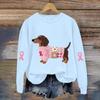Breast  Sweatshirts For WomenRibbon Breast  Shirt Cute Dog Graphic  Long Sleeve Tops