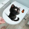 Черная кошка бабочка наклейка на унитаз водонепроницаемая съемная самоклеящаяся ПВХ гостиная ванная комната настенное искусство мультяшный котенок украшение на крышку унитаза