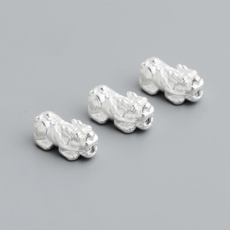 Бусины-разделители Pixiu из стерлингового серебра 3D S999 для браслетов и ожерелий своими руками