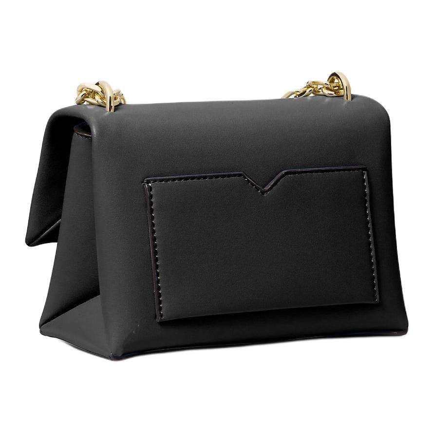 Michael Kors Mk Cece 18 Металлический Логотип Застежка-кнопка Смесь Хлопка Наплечная Сумка Кросс-боди Маленькие Женские Сумки Черный 35F2G0EC5O-BLACK