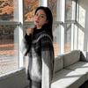 Retro Contrasting Colors Jacquard Fair Island Autumn And Winter New Sweater Jacket Women'S Loose Korean Soft Waxy Versatile Knitted Cardigan