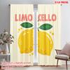 2pcs 2D Flat Printing Window Curtains Lemon Cello Citrus 100% Polyester Fabric Without Electricity Festive Wall Decor Perfect