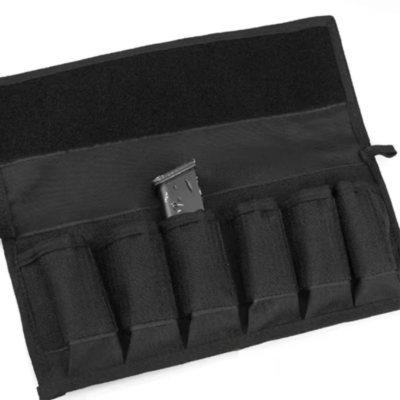 Outdoor Tactical Double-stack Magazine Bag with a 6-slot Durable Adjustable Storage Bag