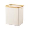 LunaMeet Foldable Laundry with Bamboo Laundry Hamper Basket, 60L, Handles, (Off-White)