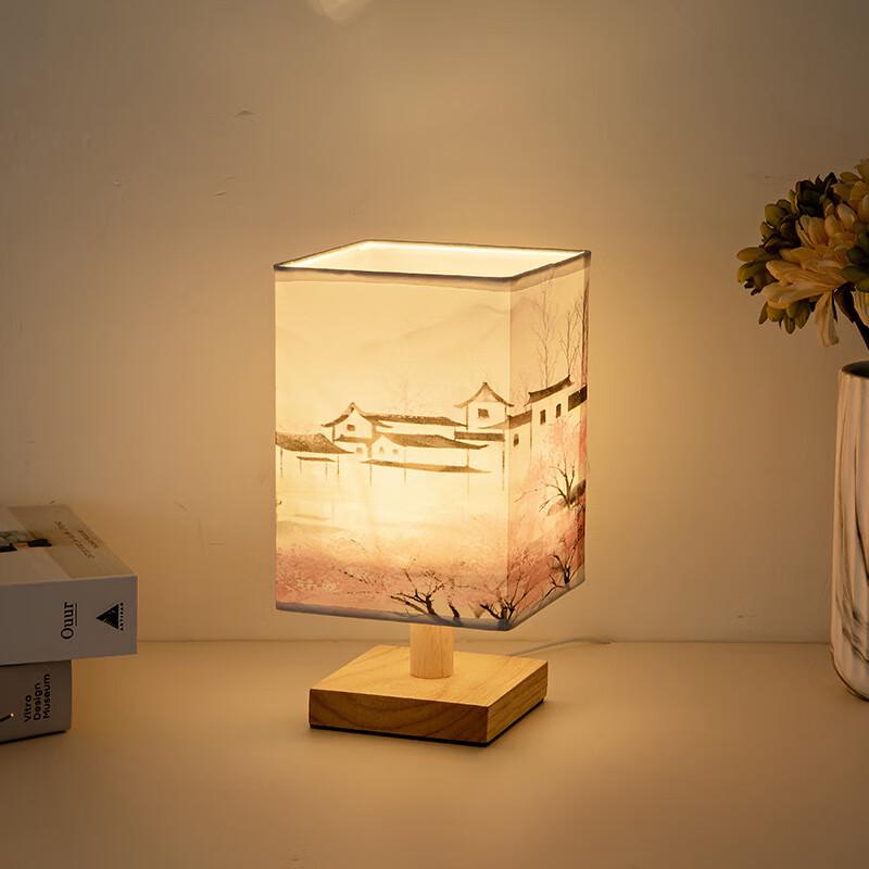 Китайский квадратный USB-ночник NuFeng с цветами сливы