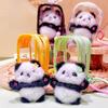 Siyohrangi Jinnew Mini Panda To'plami Osma Iloqchali Yumshoq Kalit Zanjiri va Sumka Shaffof
