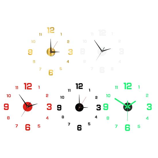 Luminous Arabic Numerals Clock Modern Design Battery Powered Silent Decorative 3D DIY Wall Clock for Living Room