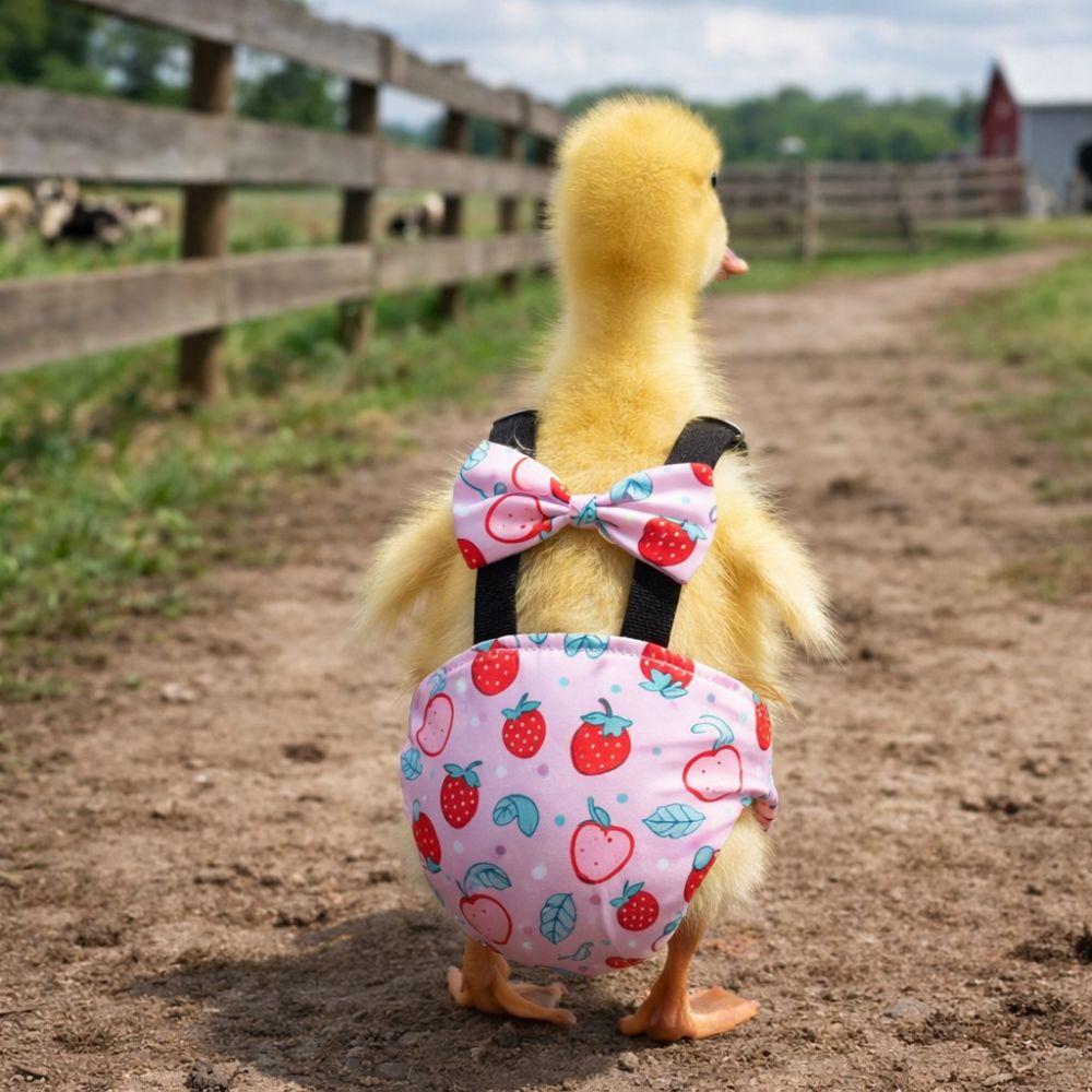 Adjustable Duck Diapers Bowknot Design Poultry Nappy Cute Chicken Physiological Pants Goose Duck