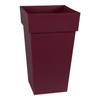 EDA Pot De Fleur Carré Haut TOSCANE - Volume 62 L - 39 X 39 X H.65 Cm - Rouge Bourgogne
