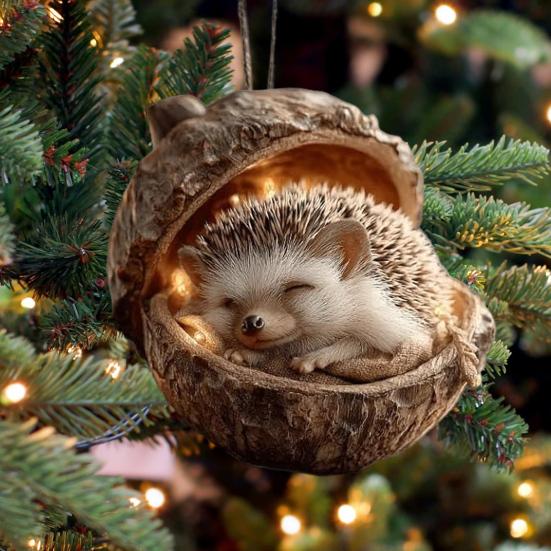 Лесные животные Желуди Украшения Акриловые Милые Рождественские елки Подвесные украшения Рустик