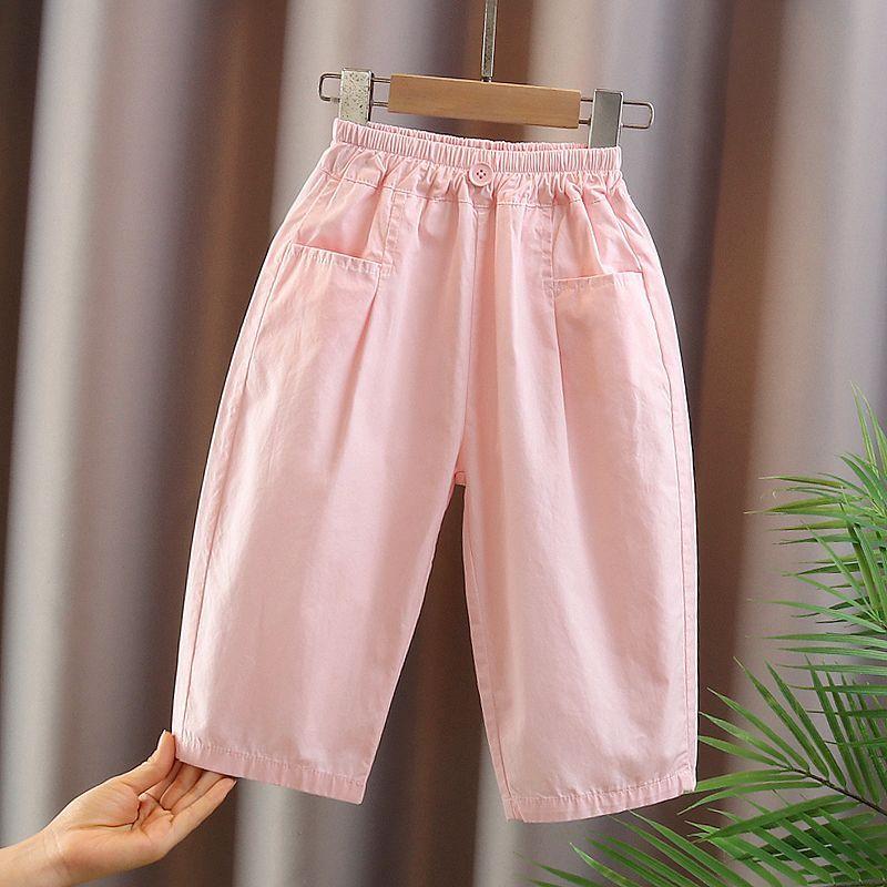 New Mosquito Proof Pants for Girls Summer Outerwear Cotton Casual Straight Leg Pants Children's Sports Loose Thin Pants