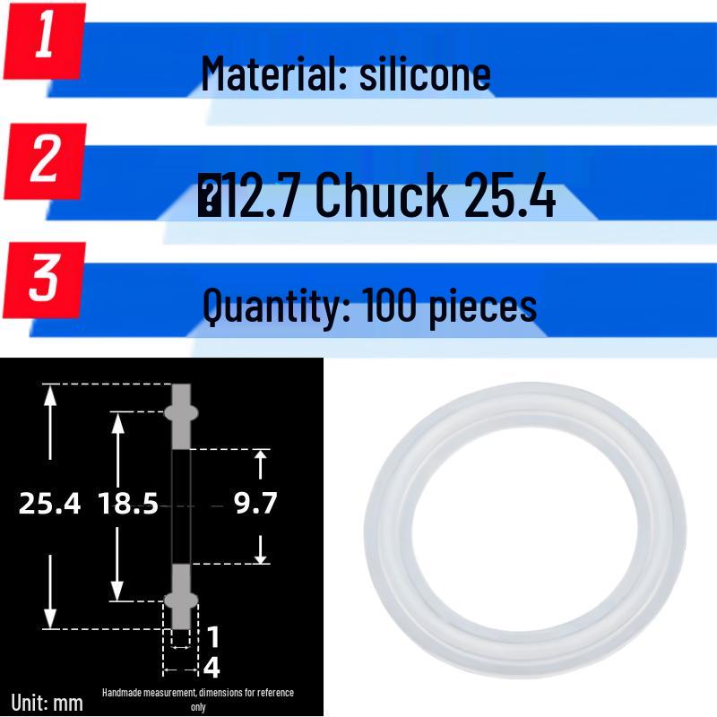 Silicone Quick-Release Sealing Ring & PTFE EPDM Fluoro Rubber Gasket Set