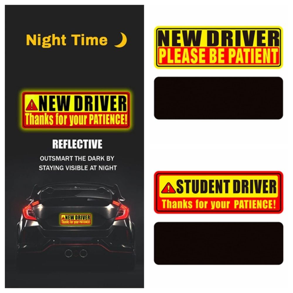 Reflective Magnetic Reflective Stickers Adhesive Tape Driver Bumper Magnets Driving School Car