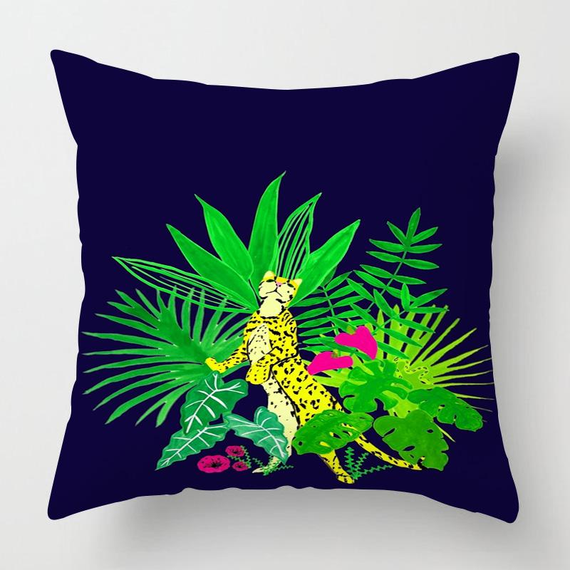 Чехол для подушки с геометрическим рисунком животных 18x18 дюймов, напечатанный чехол для подушки, можно стирать в стиральной машине, украшение для домашнего дивана 45x45 см