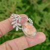 Daughters Day Deal Sterling Silver Oval Natural Sunstone Handmade Bezel Pendant
