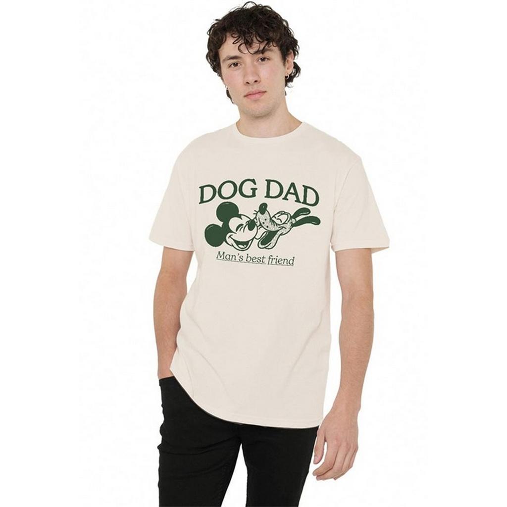 Disney Unisex Adult Dog Dad Man´s Best Friend Mickey & Pluto T-Shirt