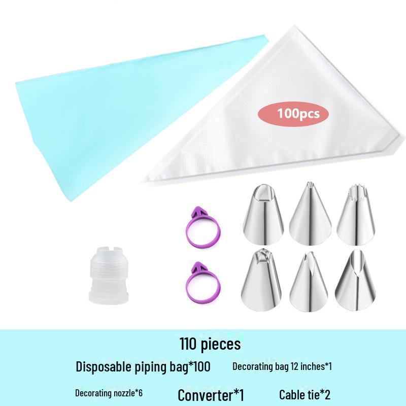 Набор насадок из нержавеющей стали для украшения тортов и крема с одноразовыми пакетами