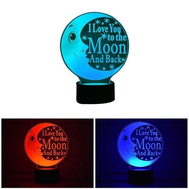 Новый светодиодный 7 цветов, меняющий 3D ночник, настольный USB-лампа, акриловый лунный ночной дизайн