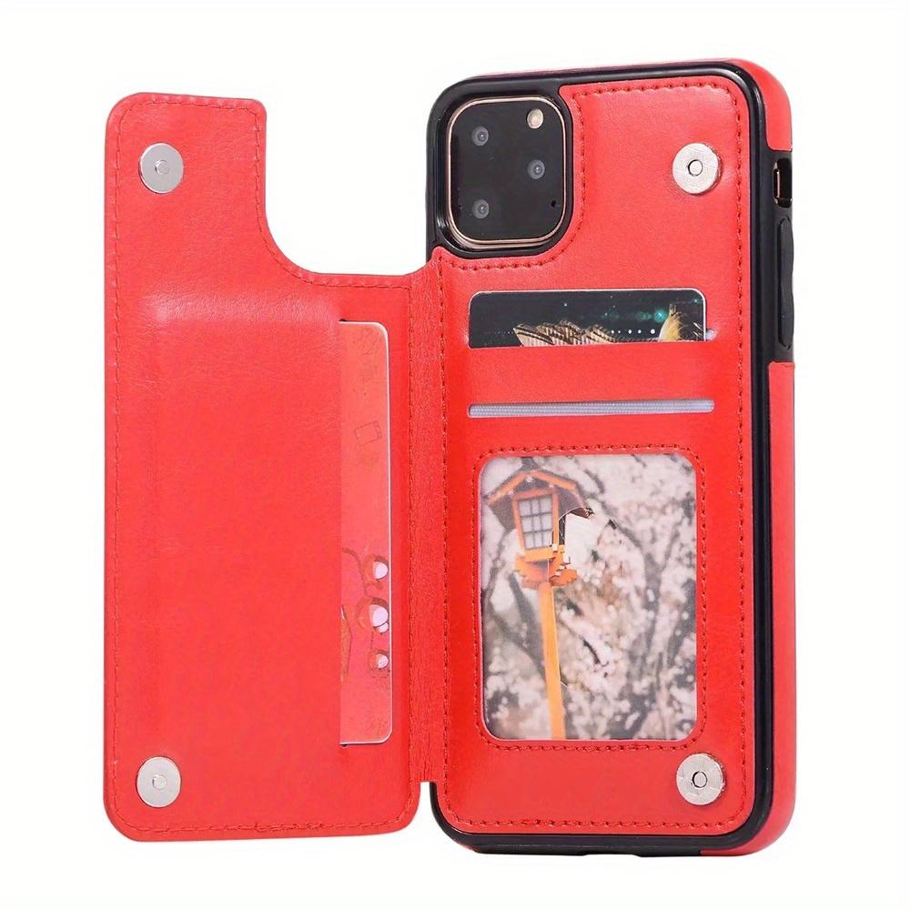 Кожаный чехол-кошелек для IPhone 14/13/12/11/Pro Max/Mini/XR/X/XS Max/8/7/6S/6 Plus/SE2/SE3/2022/2020 - держатель для карт и откидная задняя крышка