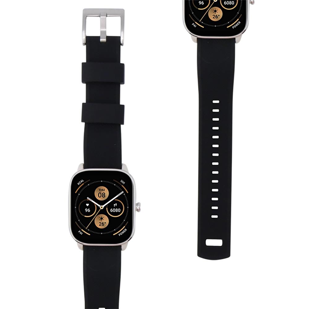 ERBORD Universal Silicone Strap 20mm, Dual Color, Black / Lime / Silver Buckle