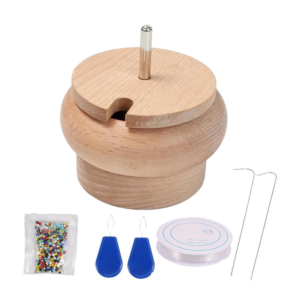 Деревянный спиннер чаша для бисера набор бисерных ниток инструмент для поясных браслетов глиняные бусины