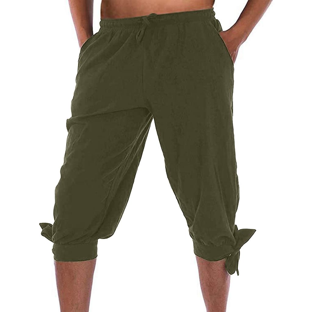 Мужские повседневные свободные прямые летние пляжные штаны для йоги на шнурке