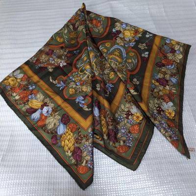 Used LOEWE Botanical Pattern Large Silk Scarf Stole