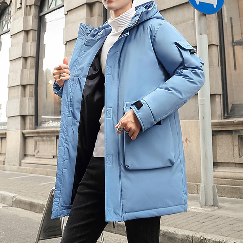 Inkpoo Пуховая скамья Длинная Очень Плотная Идеально подходит для и Повседневная Стеганая Размер M Мужское пальто, Толстое, Теплое, Пальто, Теплое, Цвет, Воротник, Для поездок на работу, Школа,