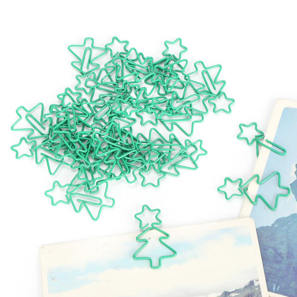 30 шт. забавных скрепок в форме пятиконечной звезды, закладки для книг, зажимы для планировщика в форме рождественской елки