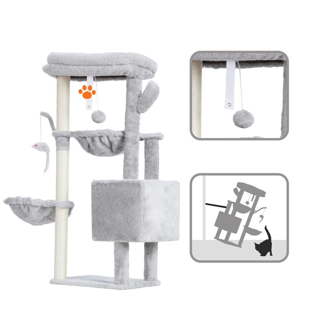 Heybly Cat Mini Cat Идеально подходит для котят и маленьких Ultra Space 2 Natural Hemp Claw Sharpening Height Light Grey HCT006SW Tower, Tower, Cats, Slim,