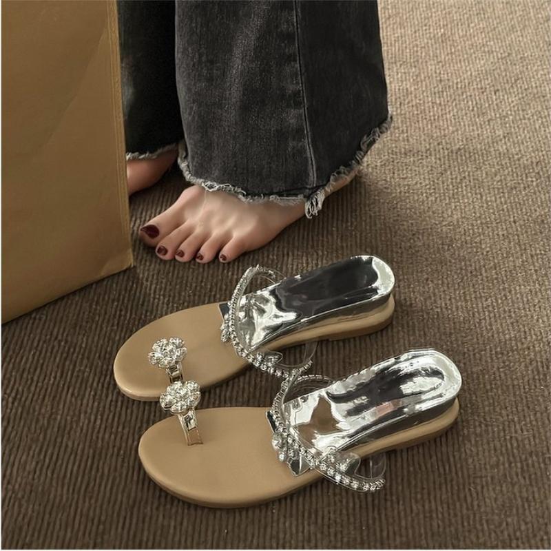 Женская мода темпераментные сандалии со стразами 2024 летние туфли на высоком каблуке для вечеринок женские сандалии с открытым носком Sandalias Mujer