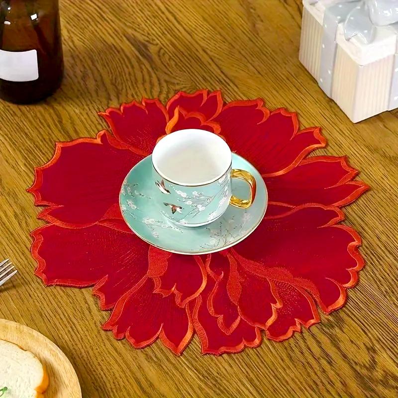 1PC Exquisite Dining Table Decoration Heat Insulation Table Mat For Home Placemat Flower Shape