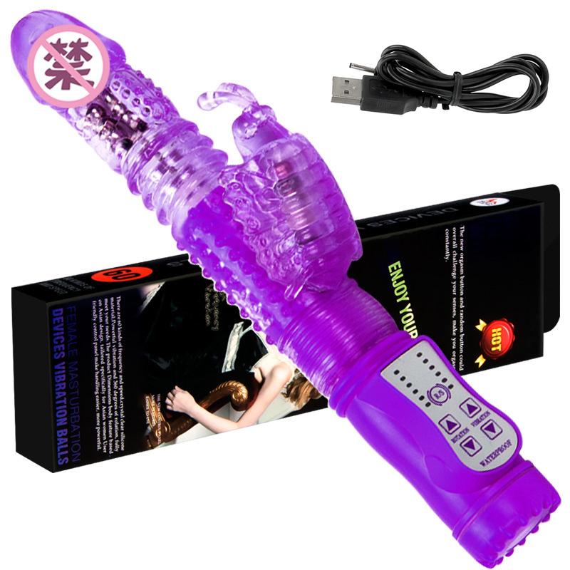 Вибратор-кролик, телескопический фаллоимитатор, вибратор, точка G, клитор, AV-палка, стимулятор, вагинальный массажер, секс-игрушки для женщин и женщин