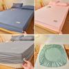 Luxury Cotton Bedsheet Bedding Solid Color Bed Sheet with Elastic Single/Twin/Queen/King/Super King Soft Mattress Cover