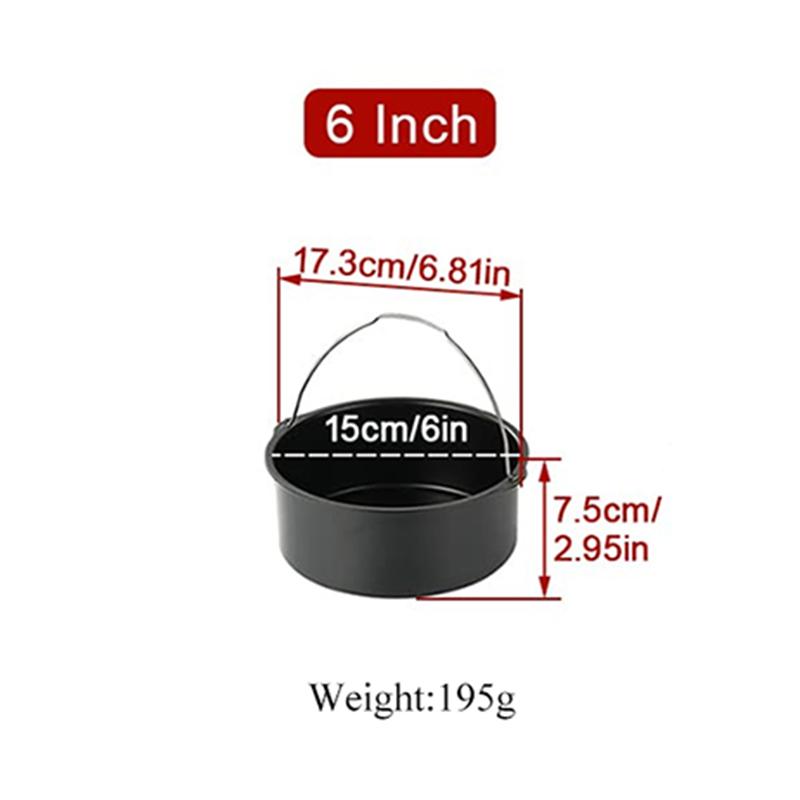 Air Fryer Accessories Durable Air Fryer Pizza Pan and Baking Cake Bucket Set Bread Pastry Baking Tools Kitchen Accessories