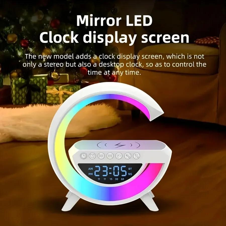 BIG G Multifunction Bluetooth Speaker RGB Night Light Fast Wireless Charger Stand For iPhone Samsung Xiaomi Charging Station