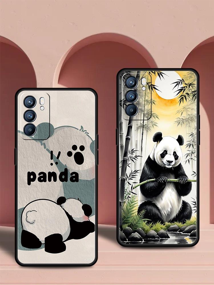 Чехол для телефона с пандами для Oppo Reno 13 12 11 10 7 F Find X5 X6 A98 A80 A79 A78 A57 A54 A31 A17 Pro 5G Мягкий ТПУ Чехол Fundas Сумки