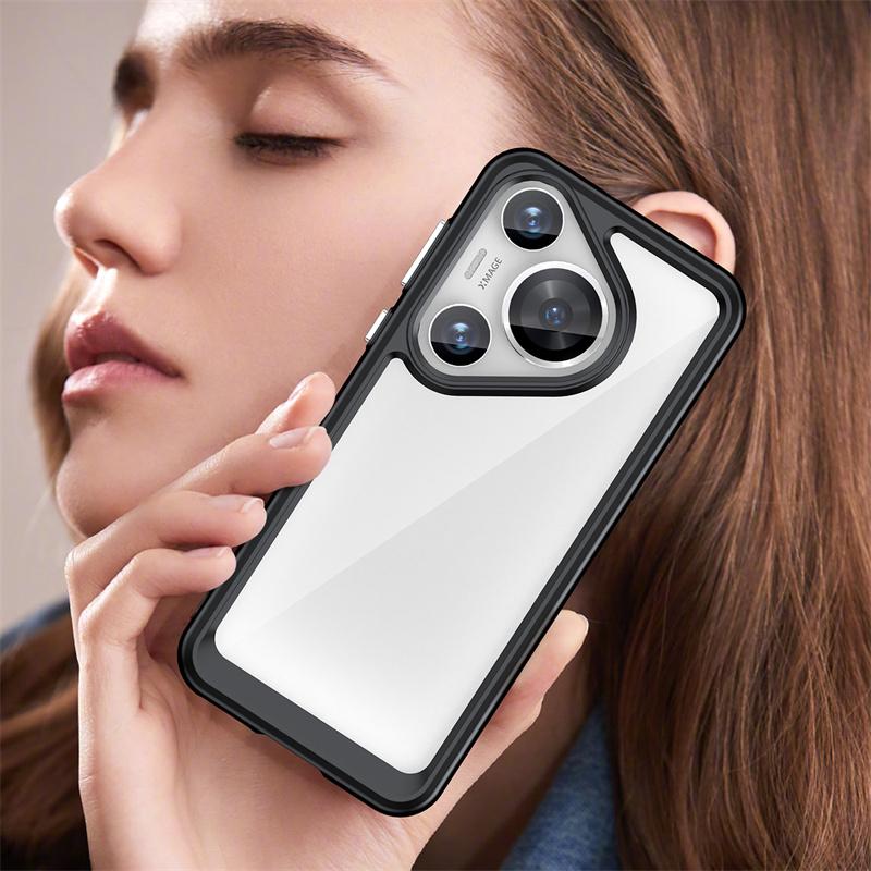 Прозрачный цветной чехол TPU для Huawei Pura 70 Pro P70 Ultra, защитный чехол, прозрачный противоударный чехол с полной защитой