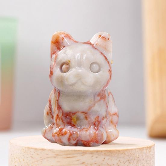 Статуя кота из искусственного кристалла, очаровательный внешний вид, насыщенный цвет, мини-размер, фигурка счастливого кота, украшение для рабочего стола