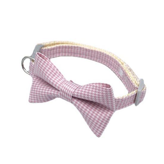 Pet Collar Adjustable Beautiful Bowknot Decor Plaid Dog Car Necklace Jewelry for Taking Photo