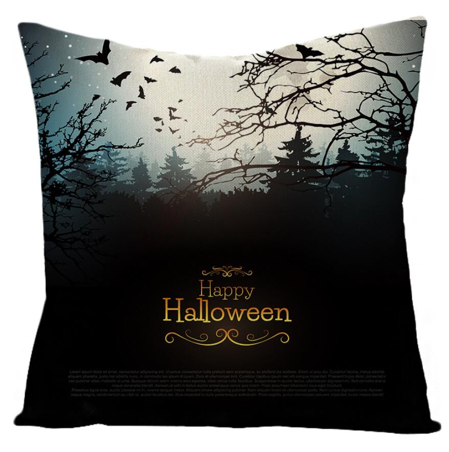 Halloween Night Castle Pumpkin Lantern Series Pillow Case Linen Home Decor Fabric Sofa Pillowcase Comfortable Car Cushion Cover