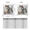 Wolf Family Winter Forest Square Pillowcase Polyester Linen Velvet Creative Zip Decor Home Cushion Cover