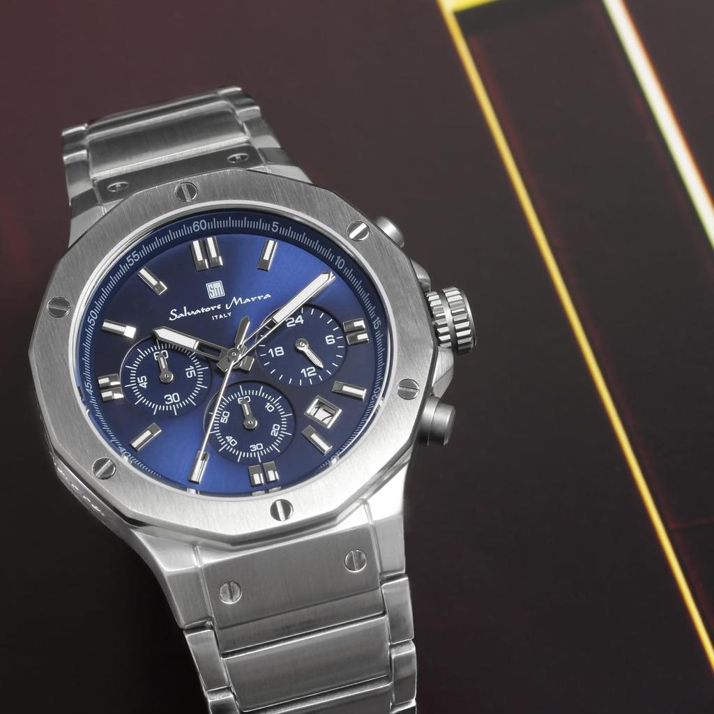 Хронограф 10 ATM Водонепроницаемый Бизнес 20th Anniversary Ограниченная Модель SM18117SS [Salvatore Mara] Мужской (военно-морской флот)