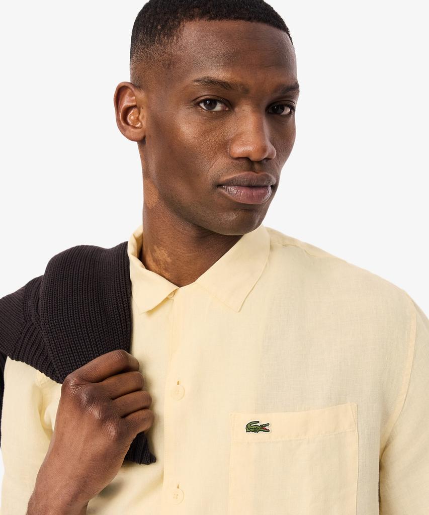 Мужская льняная рубашка LACOSTE с коротким рукавом и гавайским воротником Ch2339-56G 056