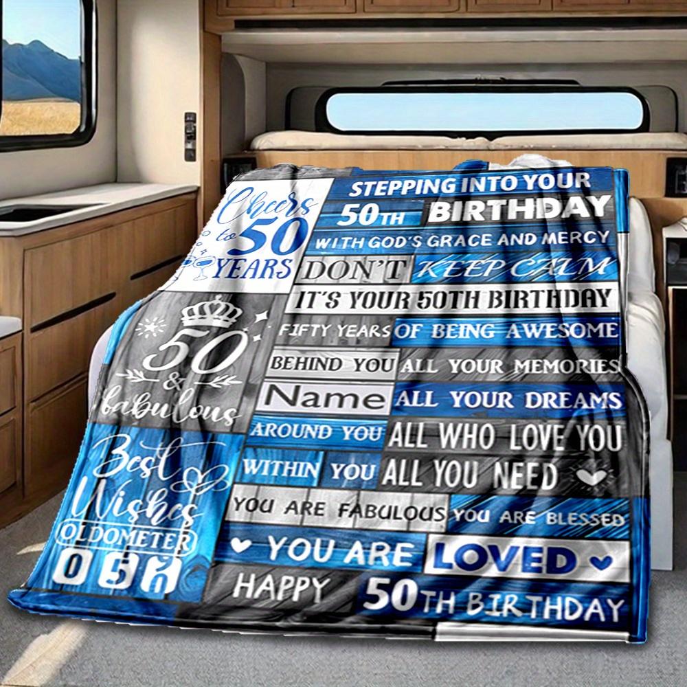 Happy 50Th Birthday To You Blanket Personalized Name Soft Comfortable Stylish Blanket Car Blanket Perfect For Travel Camping Outdoor Home Suitable For